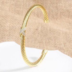 David Yurman Gold Cable Bracelet  5mm